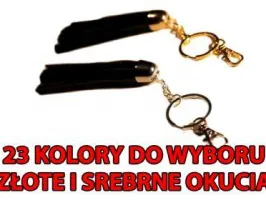 Brelok breloczek skórzany Zawieszka skórzana Frędzle frędzel Chwost
