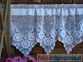 BIAŁA Firana szydełkowa 200x60 cm - tunel na karnisz - klasyczna