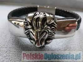 Bransolety męskie skóra i stalówka
