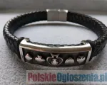 Bransolety męskie skóra i stalówka