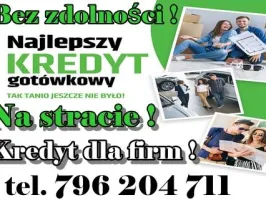 SZEROKA OFERTA KREDYTÓW DLA FIRM DO 600 000 PLN BEZ ZDOLNOŚCI !
