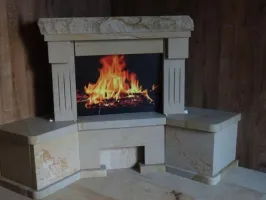 Kominki narożne rustykalne z kamienia naturalnego do samodzielnego montażu