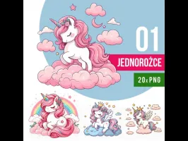 Jednorożec Kliparty Kolorowy PNG Rysunek Tęczowy Do Druku