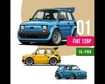 Kliparty Fiat 126p Polski Maluch Grafiki PNG Do Druku