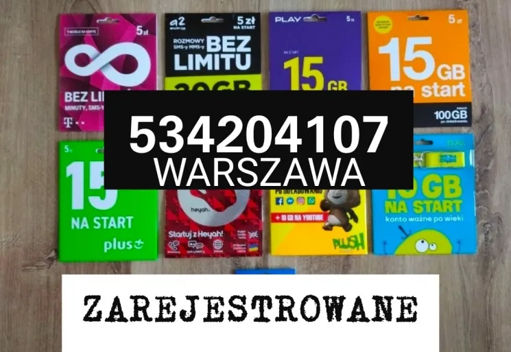 WARSZAWA KARTY SIM ZAREJESTROWANE - Zagraniczne karty Anonimowe