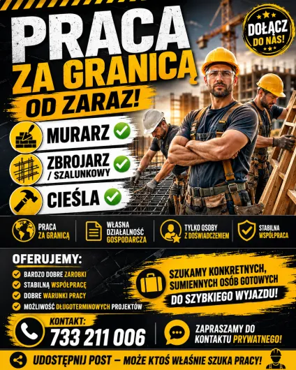 ROSEGA Poszukuje pracowników budowlanych do pracy za granicą!